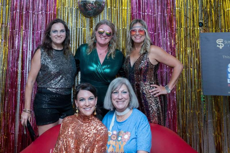 Barbara Franke, Elaine Dobson, Maria Franke. Front row is Karen and Tina Franke